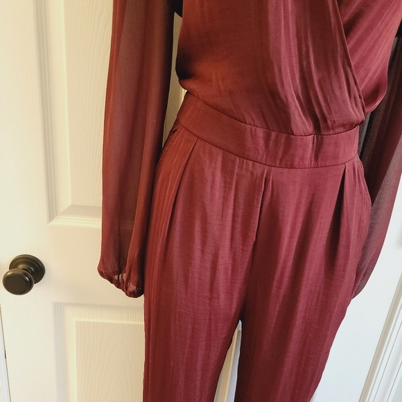 Naked Zebra Elegant Burgundy Jumpsuit S - Picture 3 of 16